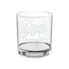 Drink Happy Thoughts Whiskey Glass | Engraved Rocks Glass 10.5oz