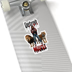 Detroit Muscle sticker | lion and tiger streetwear design, kiss-cut