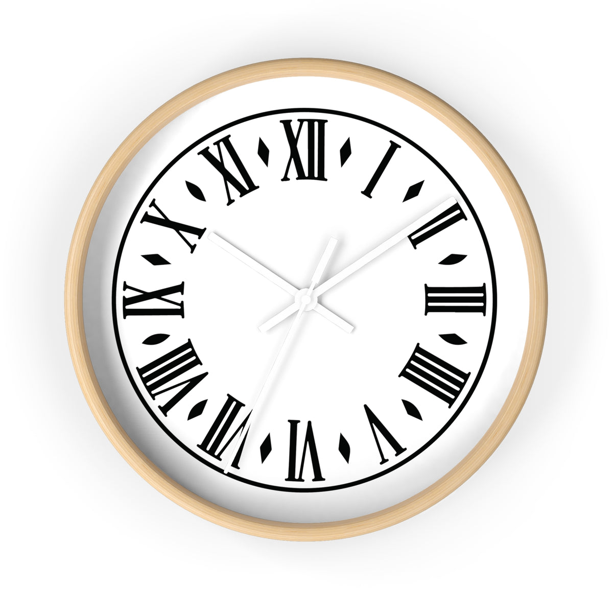 Roman Numeral Vintage Clock Wall Clock | Black Frame, White Face