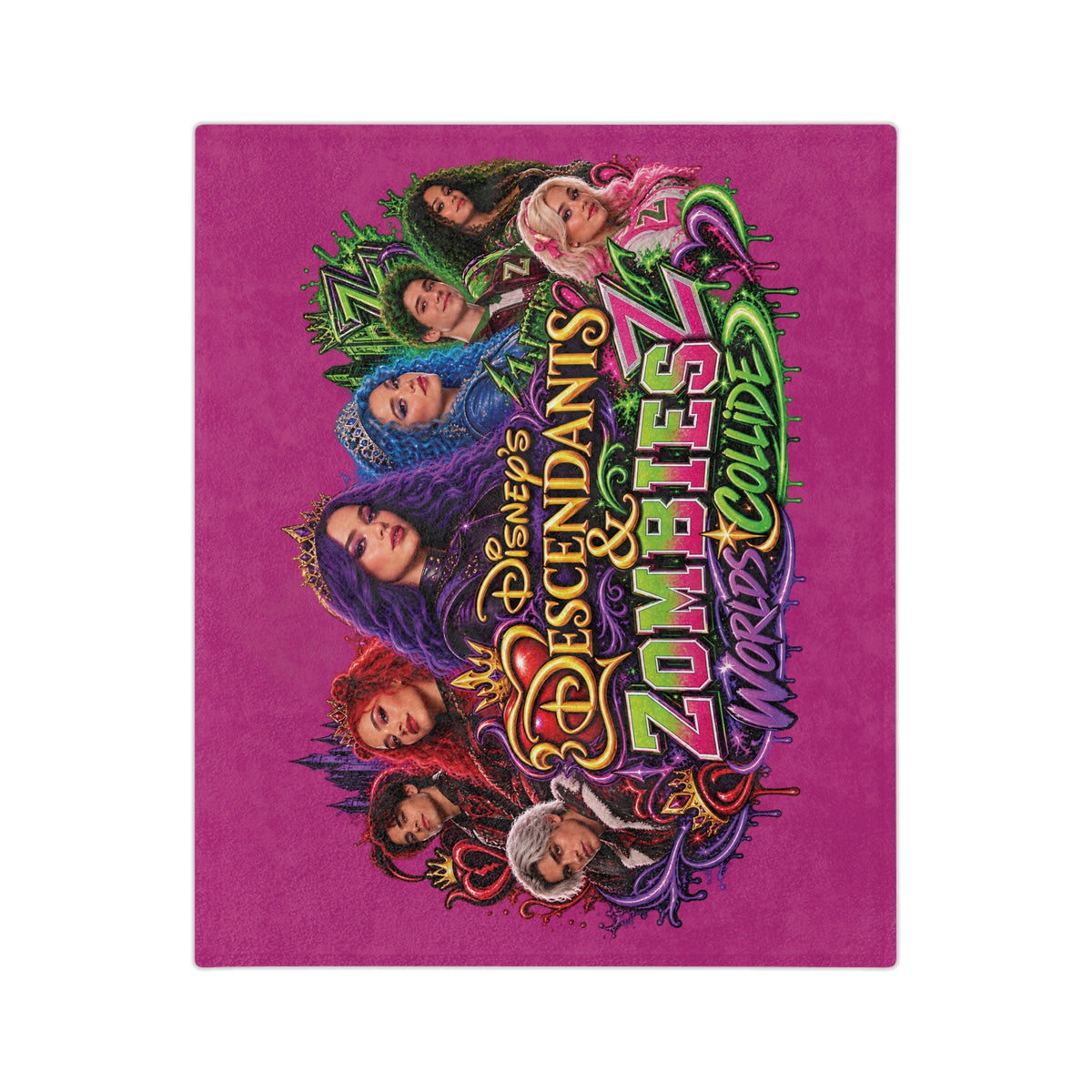 Descendants & Zombies Worlds Collide Blanket | Velveteen Microfiber