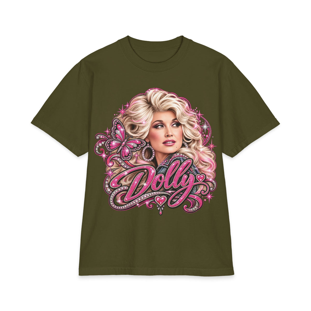 Retro Pink Dolly Portrait T-Shirt | Country Cowgirl Graphic Tee