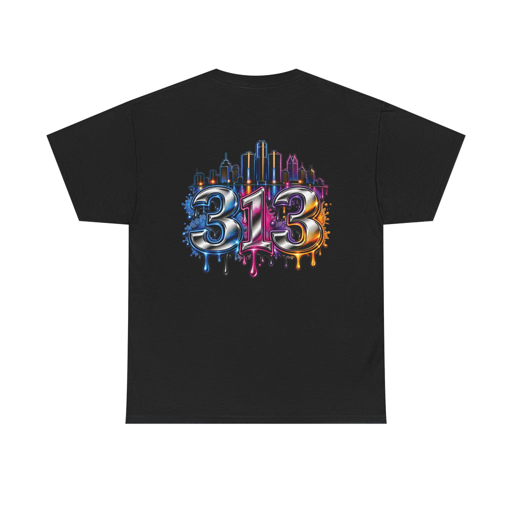 Detroit Script Tee | 313 Drip Skyline T-Shirt