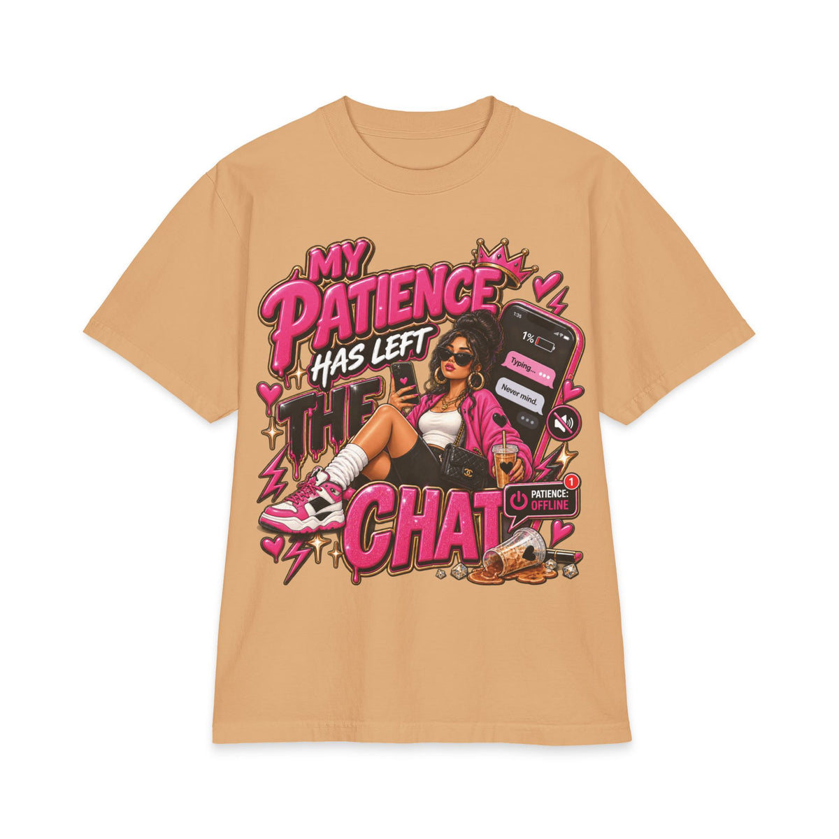 My Patience Has Left the Chat T-Shirt | Text Message Graphic Tee