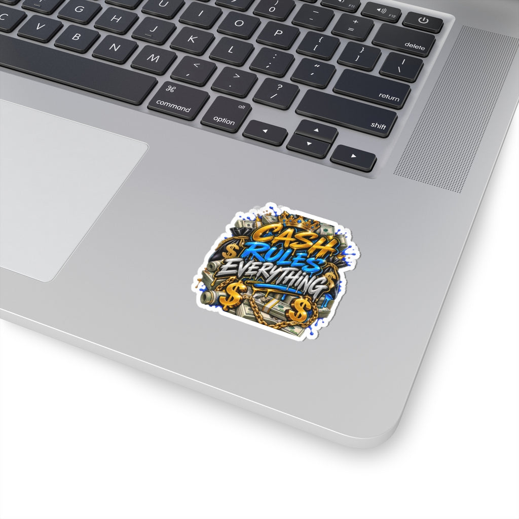 Cash Rules Everything sticker | Kiss-cut money graffiti decal