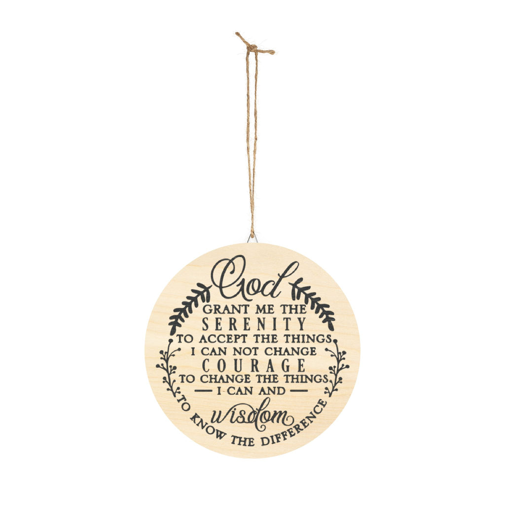 Serenity Prayer Round Wood Sign | Spiritual Wall Decor