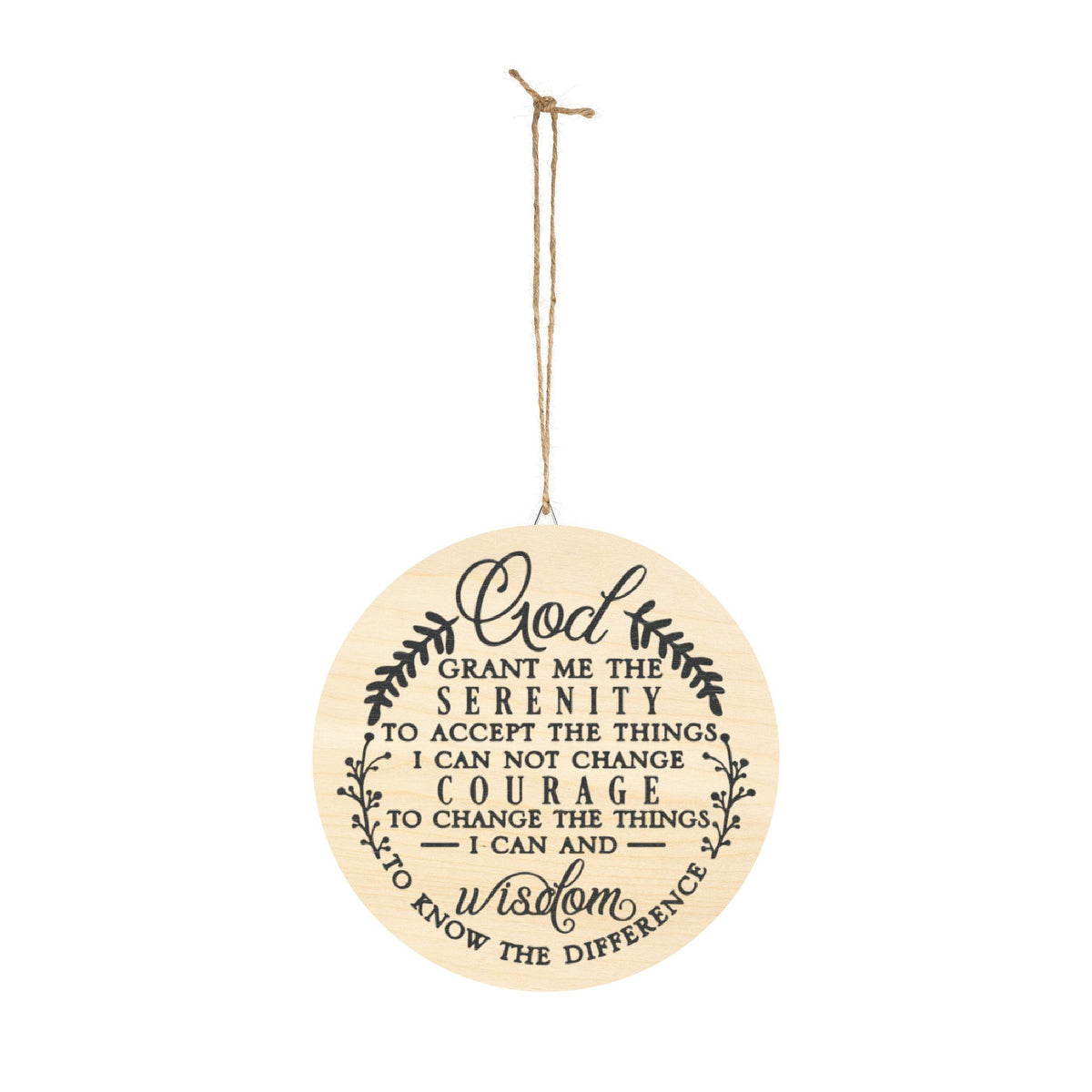 Serenity Prayer Round Wood Sign | Spiritual Wall Decor