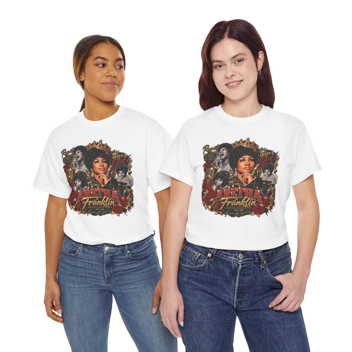 Soul Singer Aretha Franklin Collage T-Shirt | Detroit Back Print