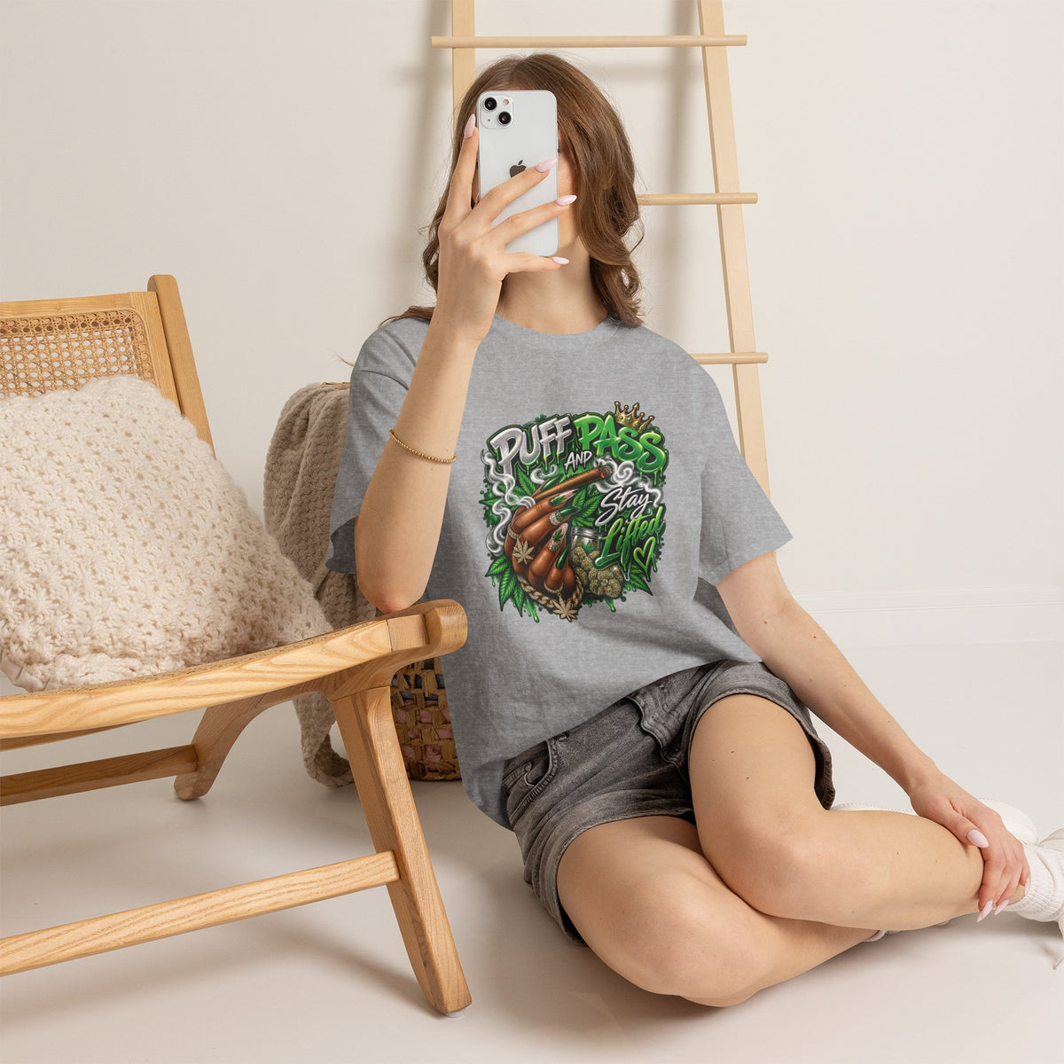 Puff and Pass Stay Lifted T-Shirt | Cannabis Leaf Graphic Tee