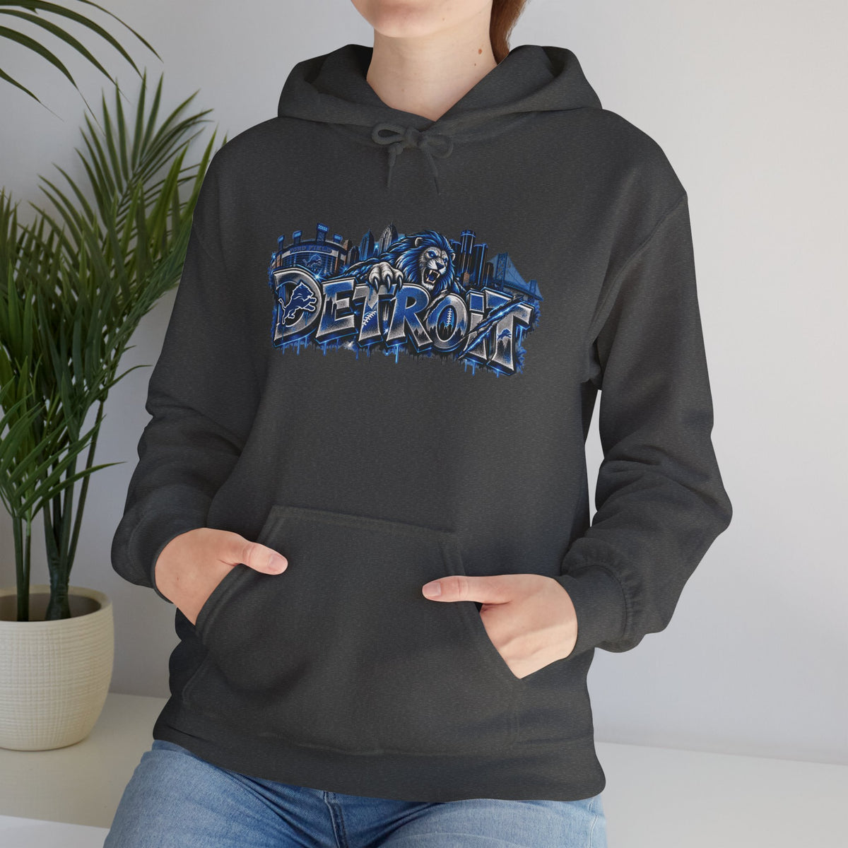 Detroit Graffiti Style Hoodie | City Skyline Street Art Pullover