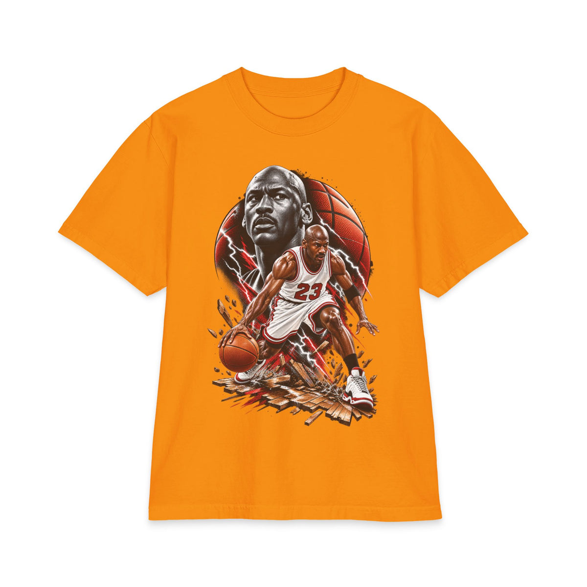 Basketball Player Illustration T-Shirt | Action Dribbling Court Scene