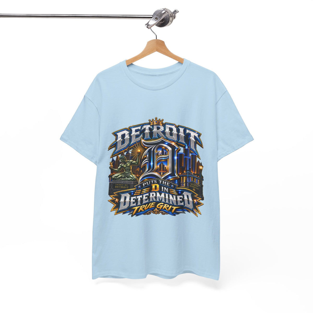 Detroit Determined design T-Shirt | Motor City D Pride, True Grit slogan