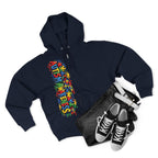 Autism Awareness Puzzle Heart Zip Hoodie | Colorful Awareness Design