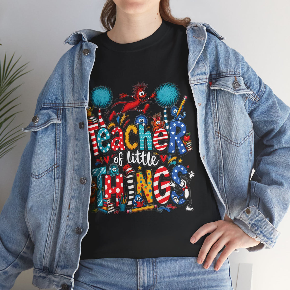Teacher of Little Things T-Shirt | Colorful Dr. Seuss Style Kids Classroom Tee
