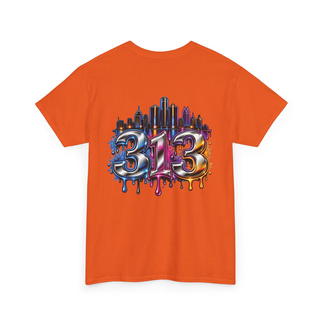 Detroit Script Tee | 313 Drip Skyline T-Shirt