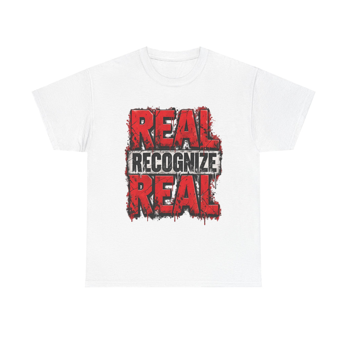 Real Recognize Real Tee | Bold Distressed Red Typography