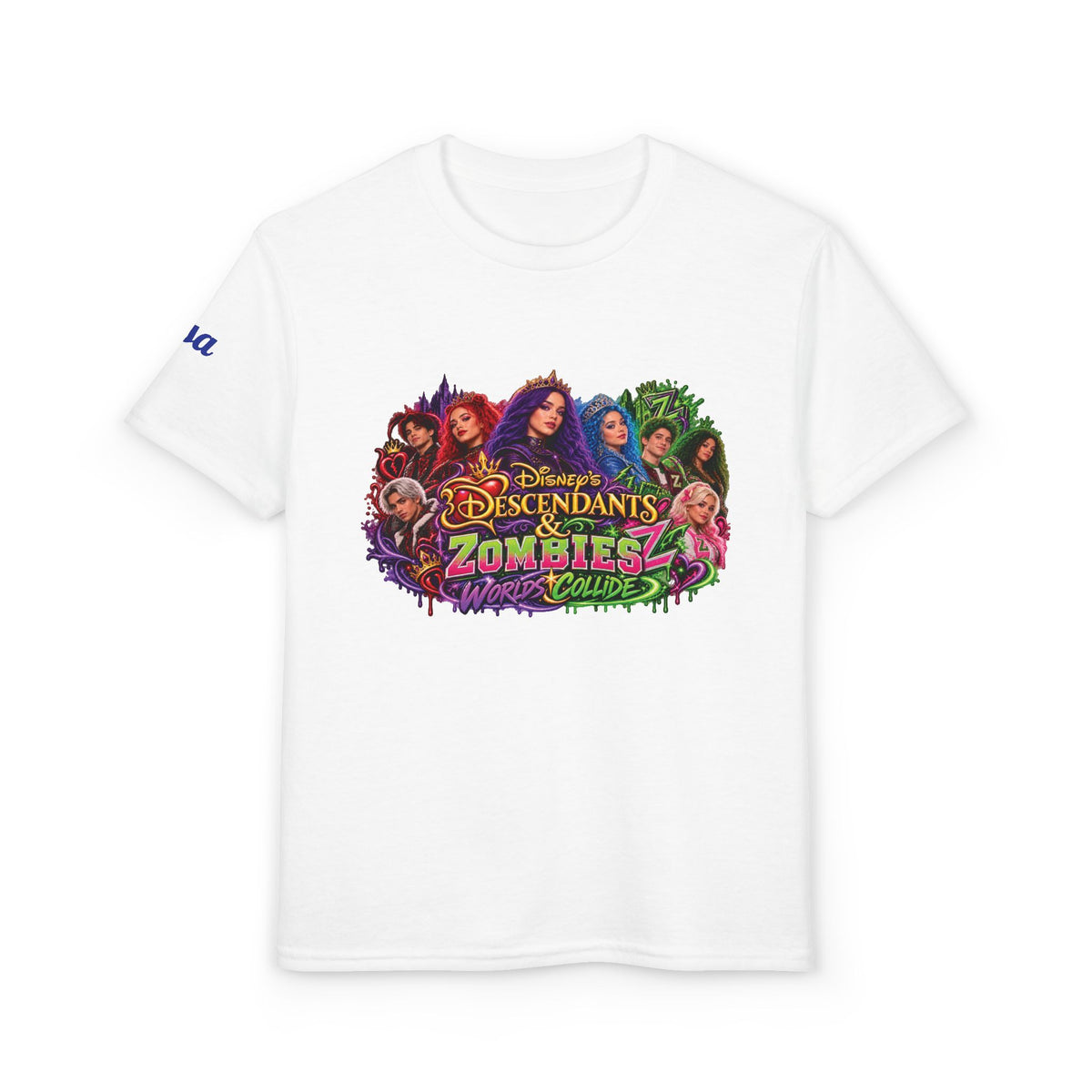 Descendants and Zombies worlds Collide Logo Youth T-Shirt | Movie Character Tee