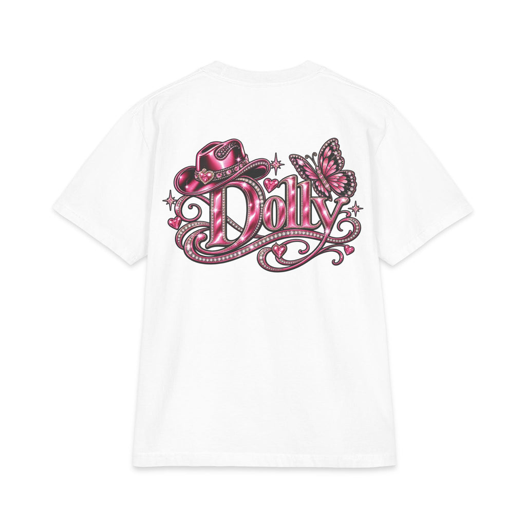 Retro Pink Dolly Portrait T-Shirt | Country Cowgirl Graphic Tee