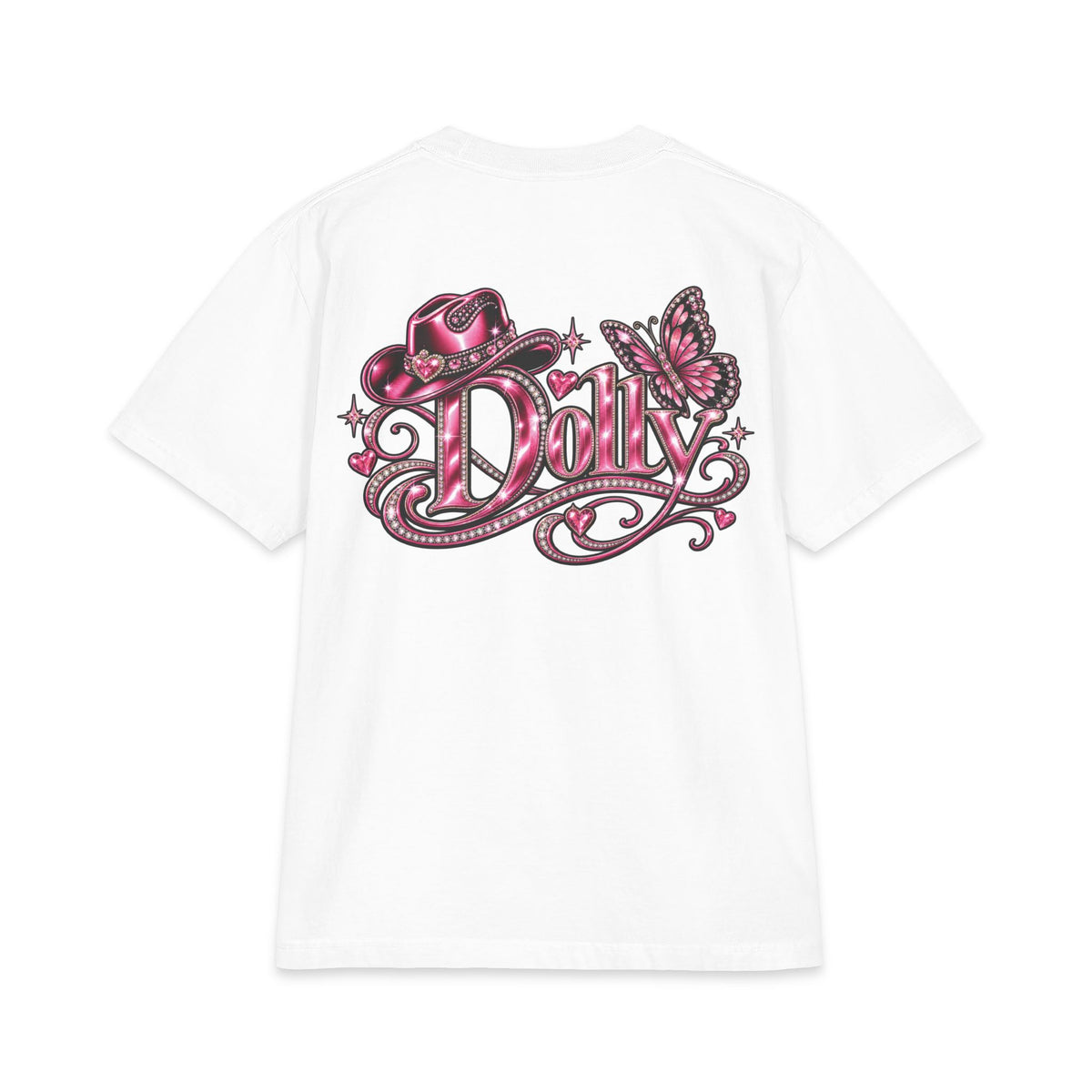 Retro Pink Dolly Portrait T-Shirt | Country Cowgirl Graphic Tee