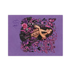 Olivia Rodrigo Portrait Velveteen Microfiber Blanket | Purple Butterfly Rose Design