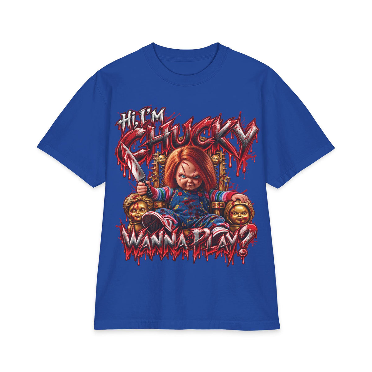 Chucky Slasher Doll Wanna Play T-Shirt | Horror Movie Graphic Tee
