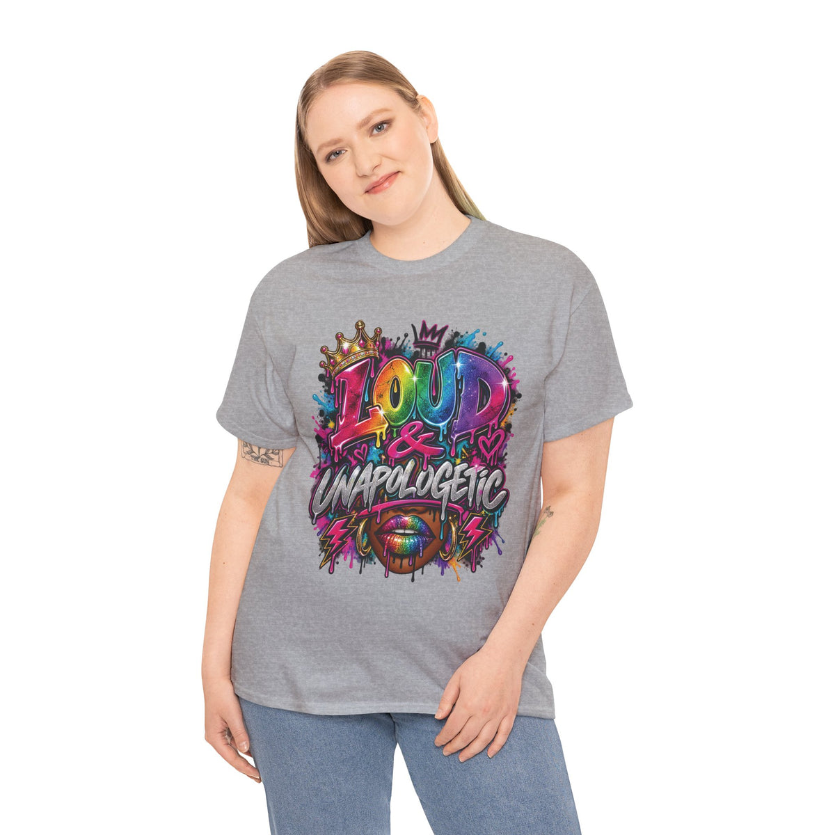 Loud & Unapologetic T-Shirt | Colorful Graffiti Typography, Bold Street Art Tee