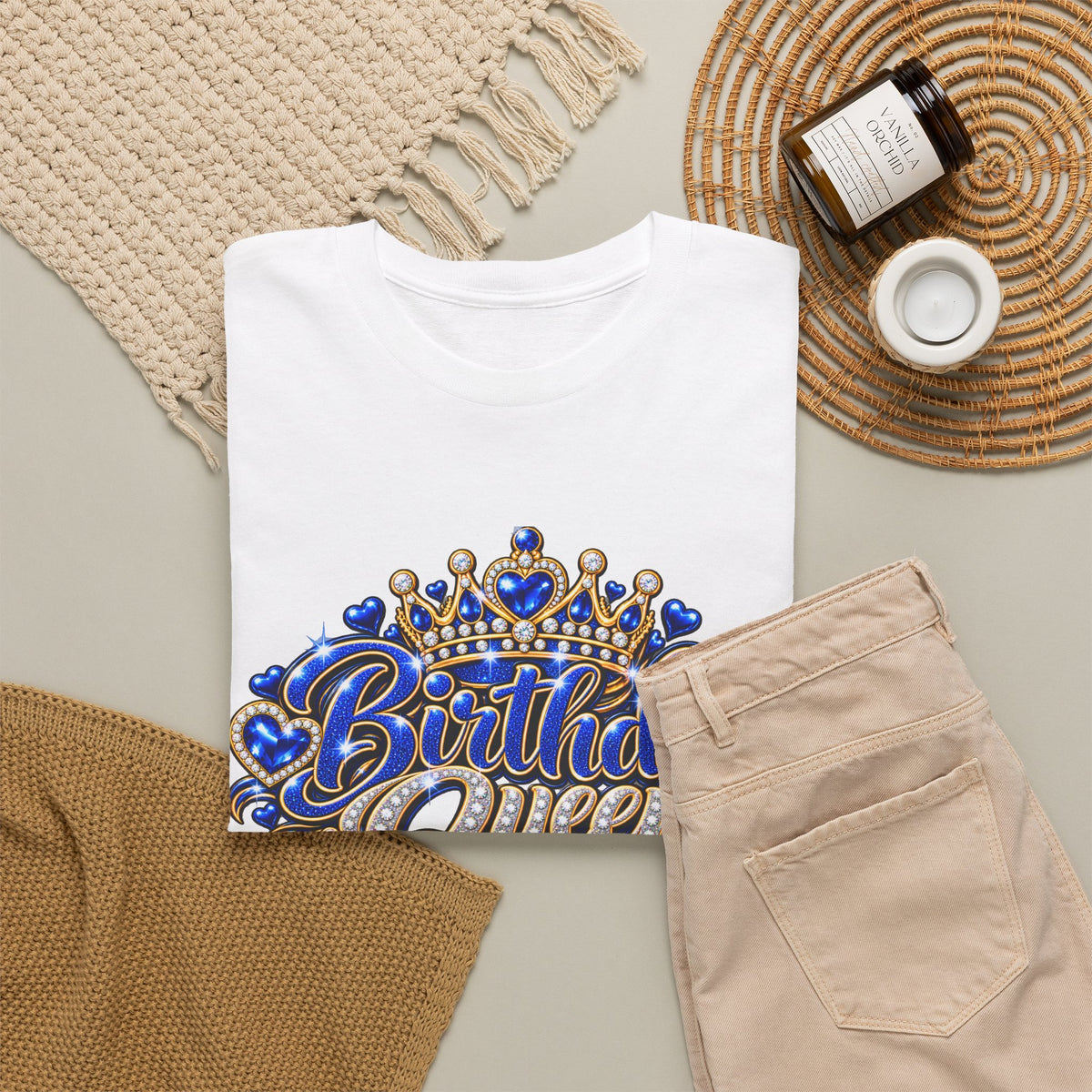 Birthday Blue Queen Crown Graphic Tee