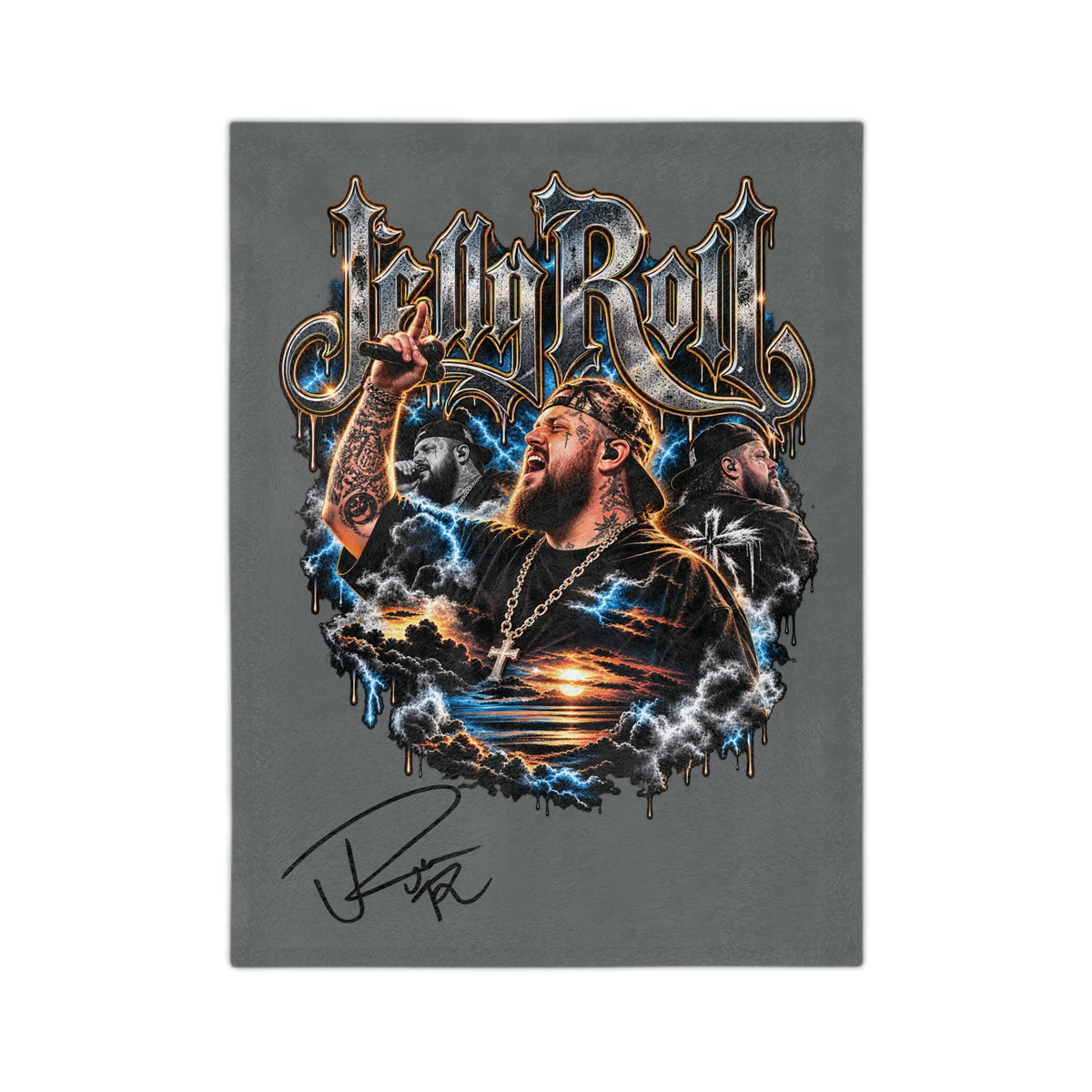 Roll Jelly concert portrait Velveteen blanket | musician tour artwork