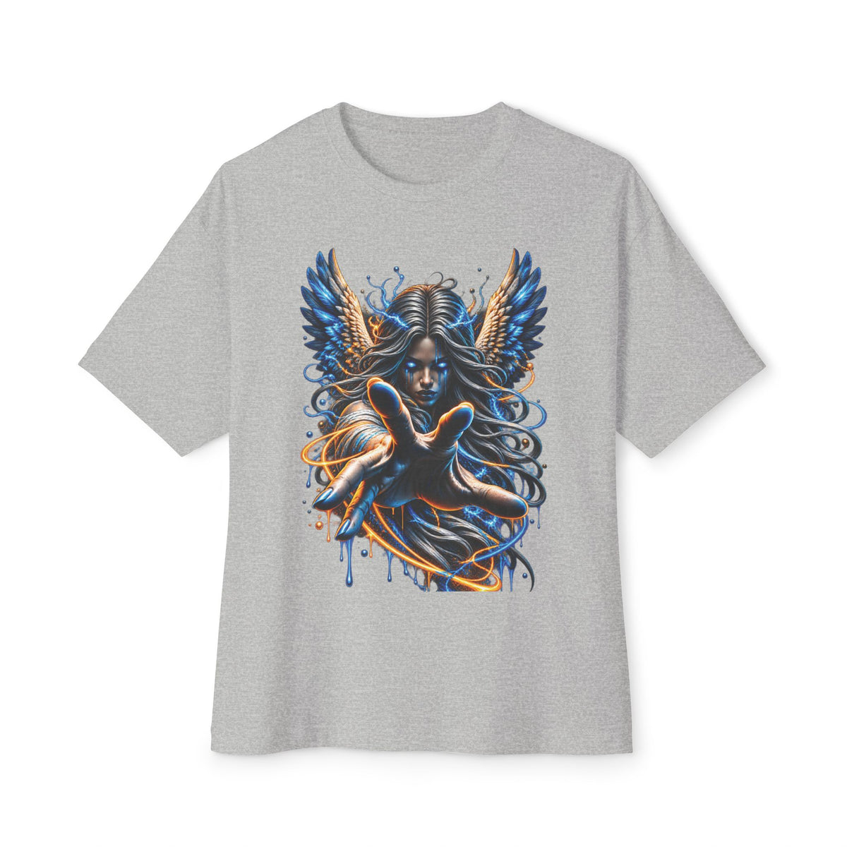 Dark Angel Illustration Tee | Winged Woman Graphic Shirt