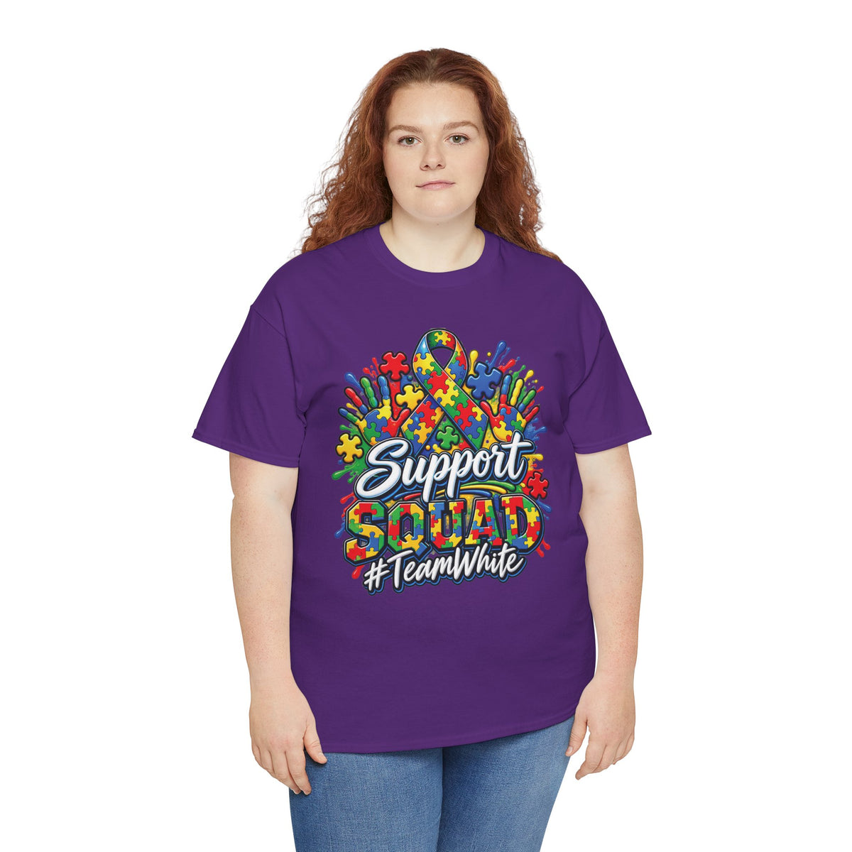Support Squad T-Shirt | Autism Awareness Ribbon, Puzzle Heart Design