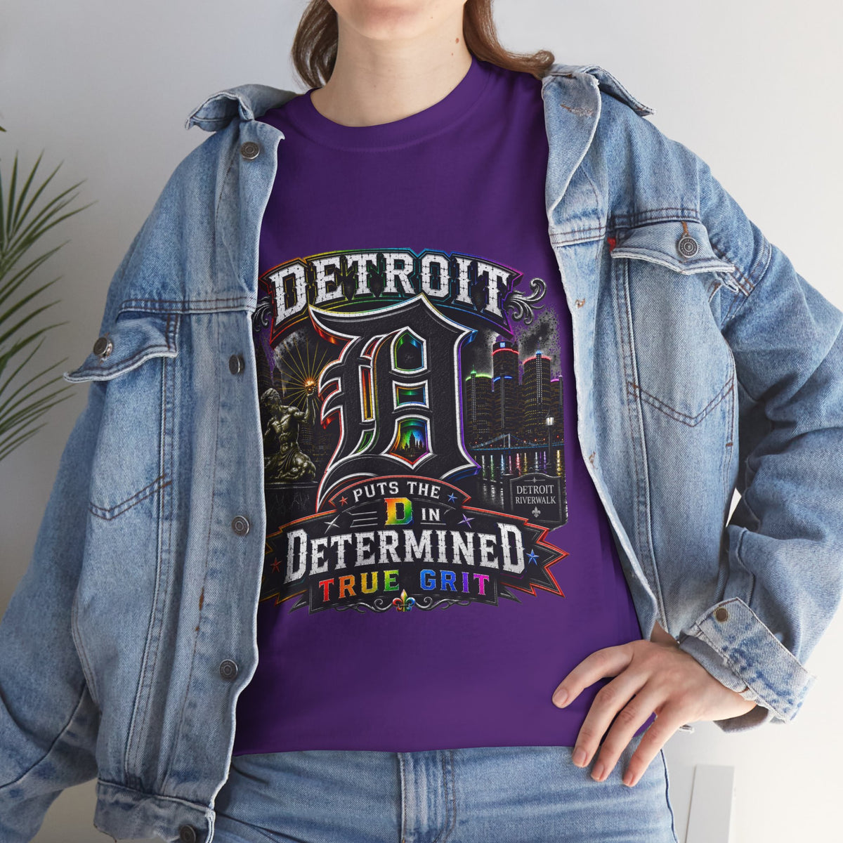 Detroit D Skyline Determined True Grit T-Shirt | City Pride Tee