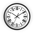 Roman Numeral Vintage Clock Wall Clock | Black Frame, White Face