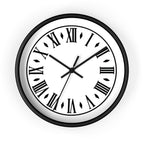 Roman Numeral Vintage Clock Wall Clock | Black Frame, White Face