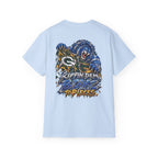 Detroit and Green Bay Rivalry Graphic Tee | Lion Ripping Green Bay Logo Back