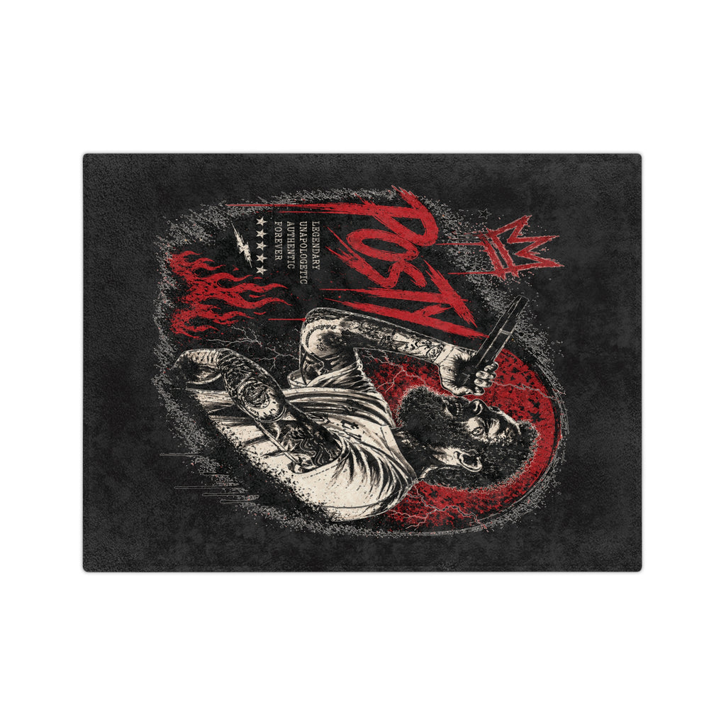 Posty Malone Singer Illustration Velveteen Blanket | Music Portrait, Tattoo Art