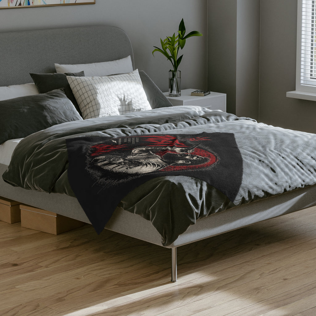 Posty Malone Singer Illustration Velveteen Blanket | Music Portrait, Tattoo Art