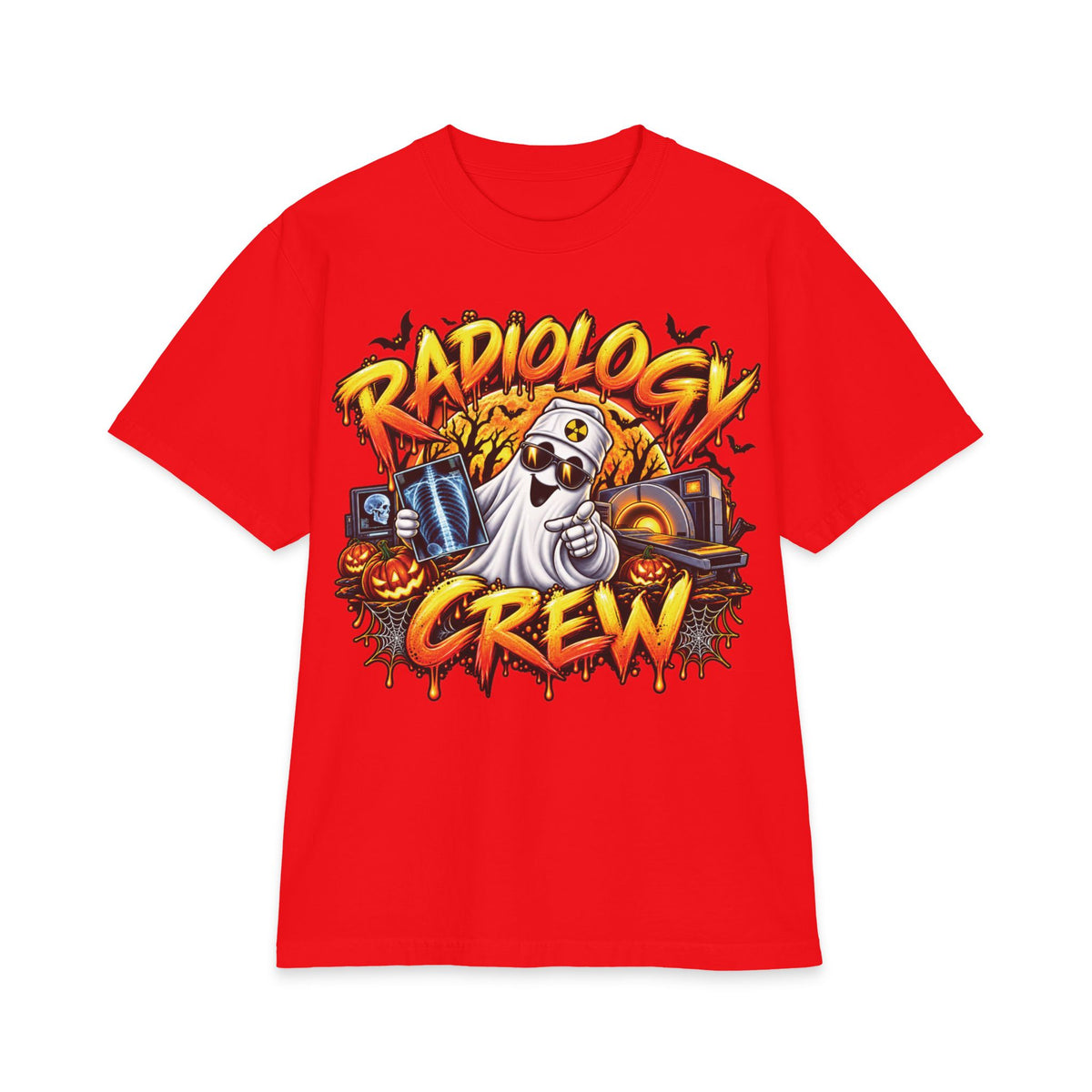 Medical Radiology Crew Ghost Graphic Tee | Halloween X-ray Theme