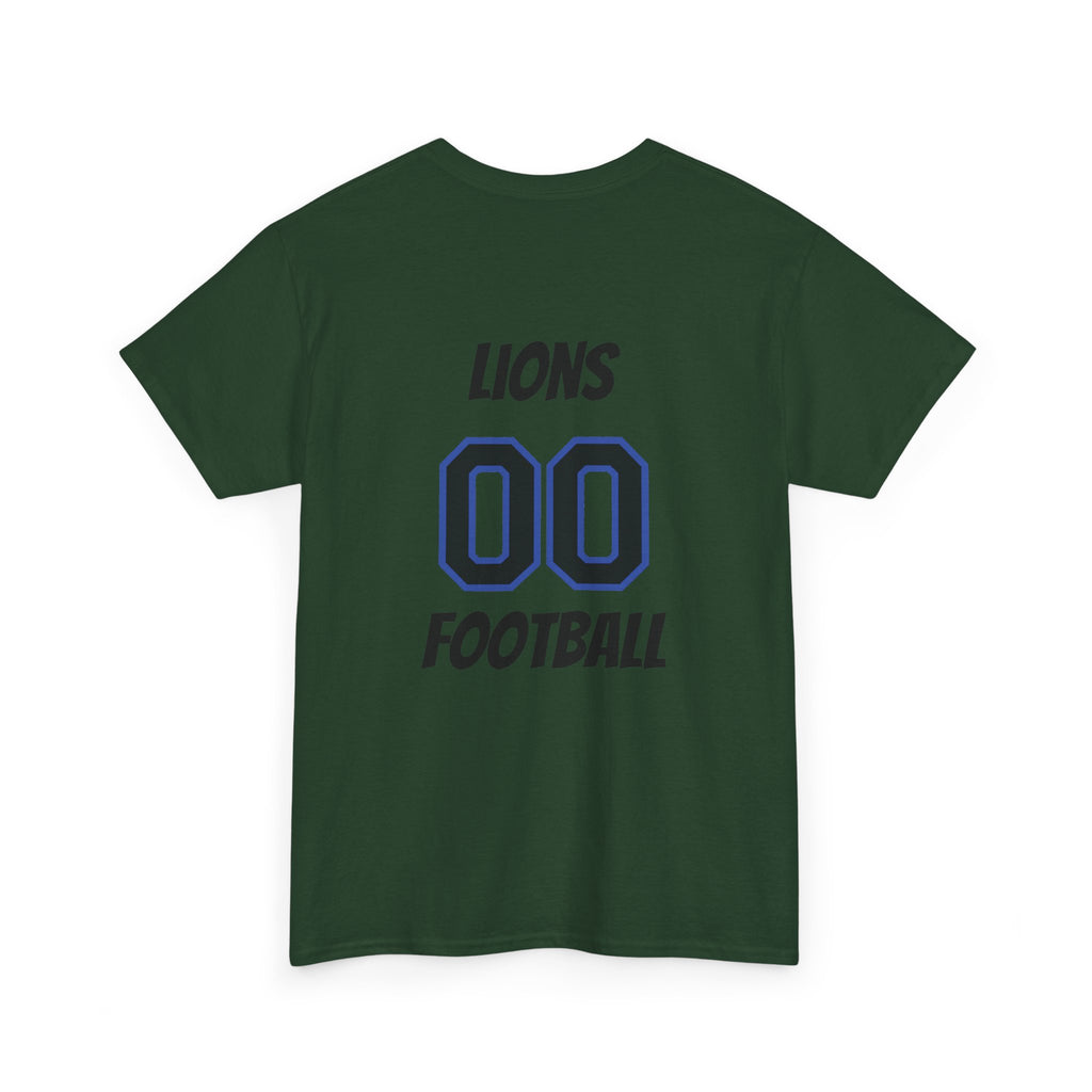 Detroit Lion Rider T-Shirt | Football Team Graphic Tee, Blue Mascot