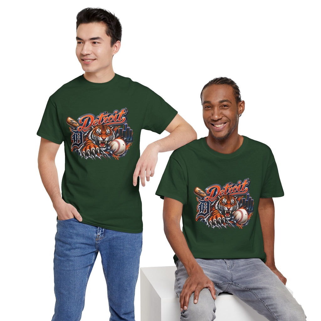 Detroit Tiger Baseball T-Shirt | Detroit skyline, claw marks