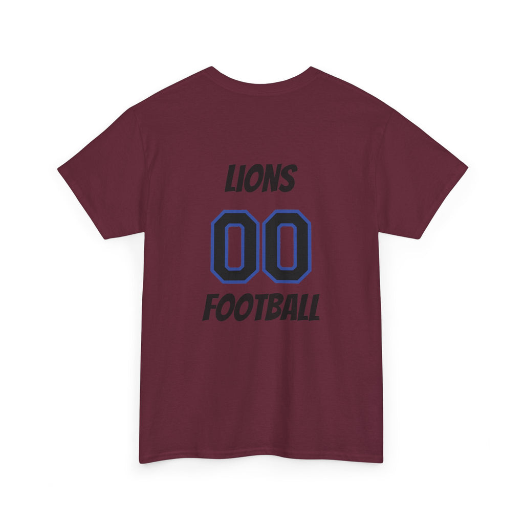 Detroit Lion Rider T-Shirt | Football Team Graphic Tee, Blue Mascot