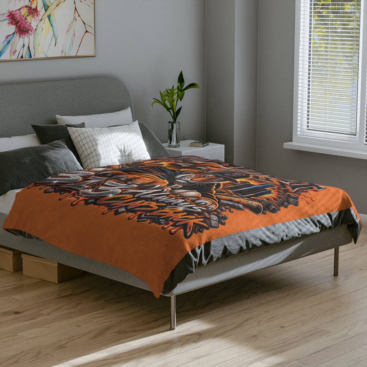 Detroit Tigers Tiger Mascot Blanket | 313 Always Claps Back Velveteen Microfiber