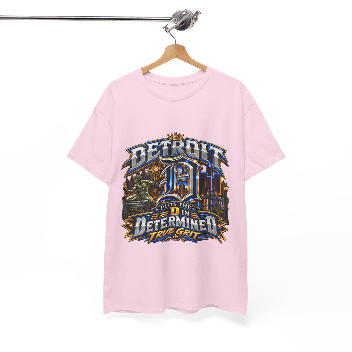 Detroit Determined design T-Shirt | Motor City D Pride, True Grit slogan
