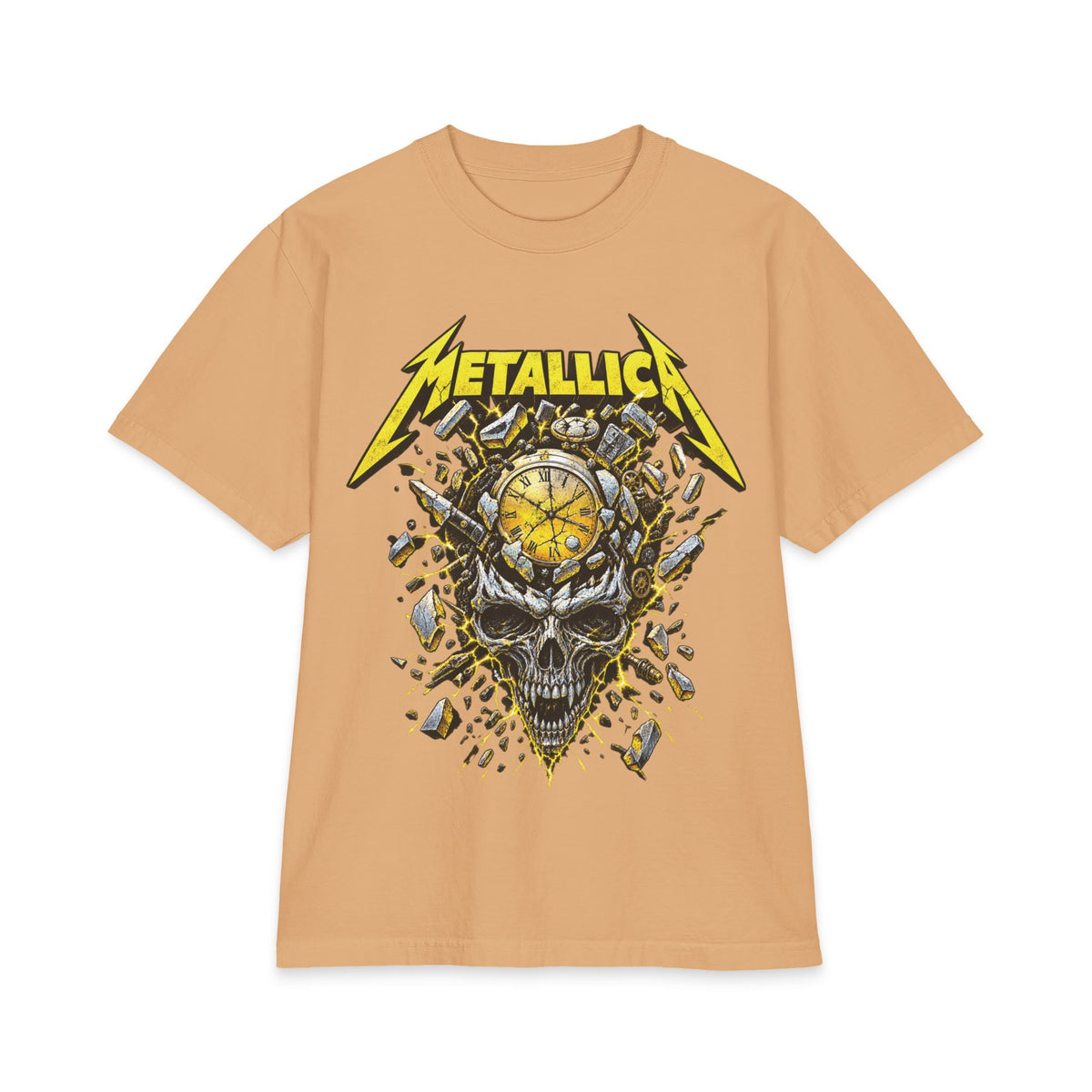 Metallica Skull Clock T-Shirt | Rock Band Graphic Tee
