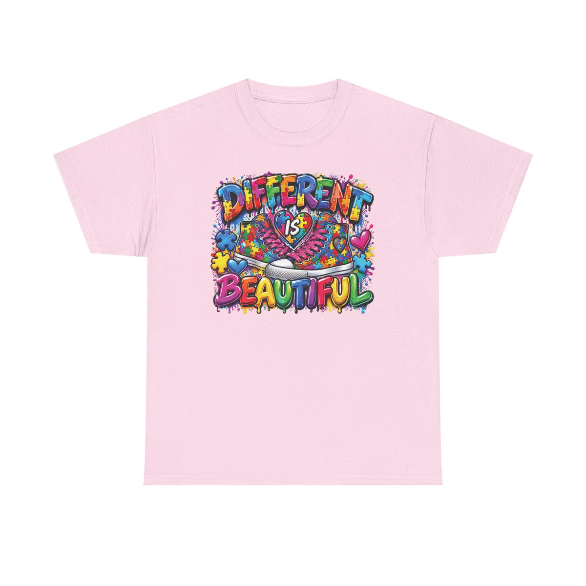 Autism Different Is Beautiful T-Shirt | Colorful Rainbow Graffiti Design