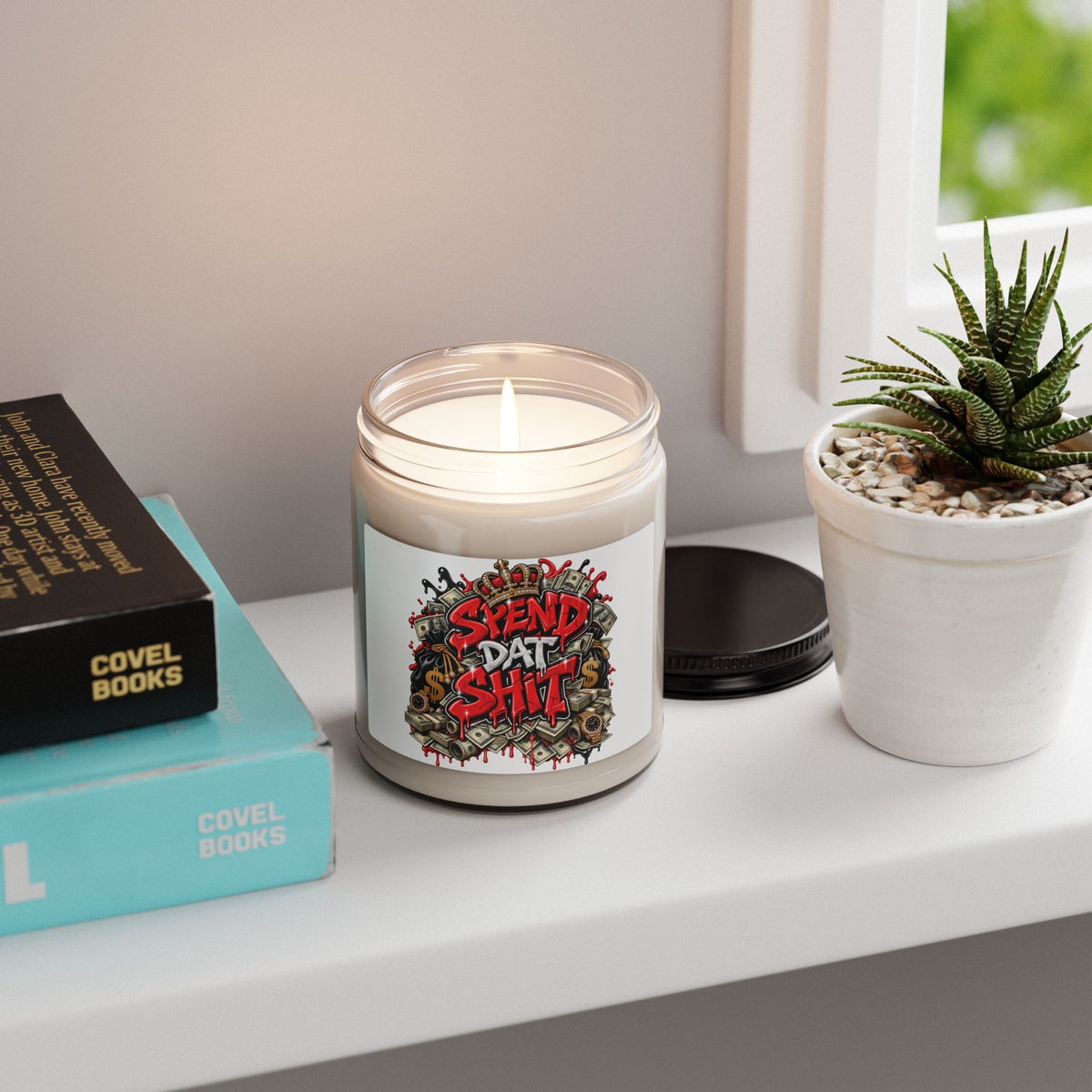Spend Dat Shit Candle | 9oz Soy Jar, Graphic Graffiti Money Design