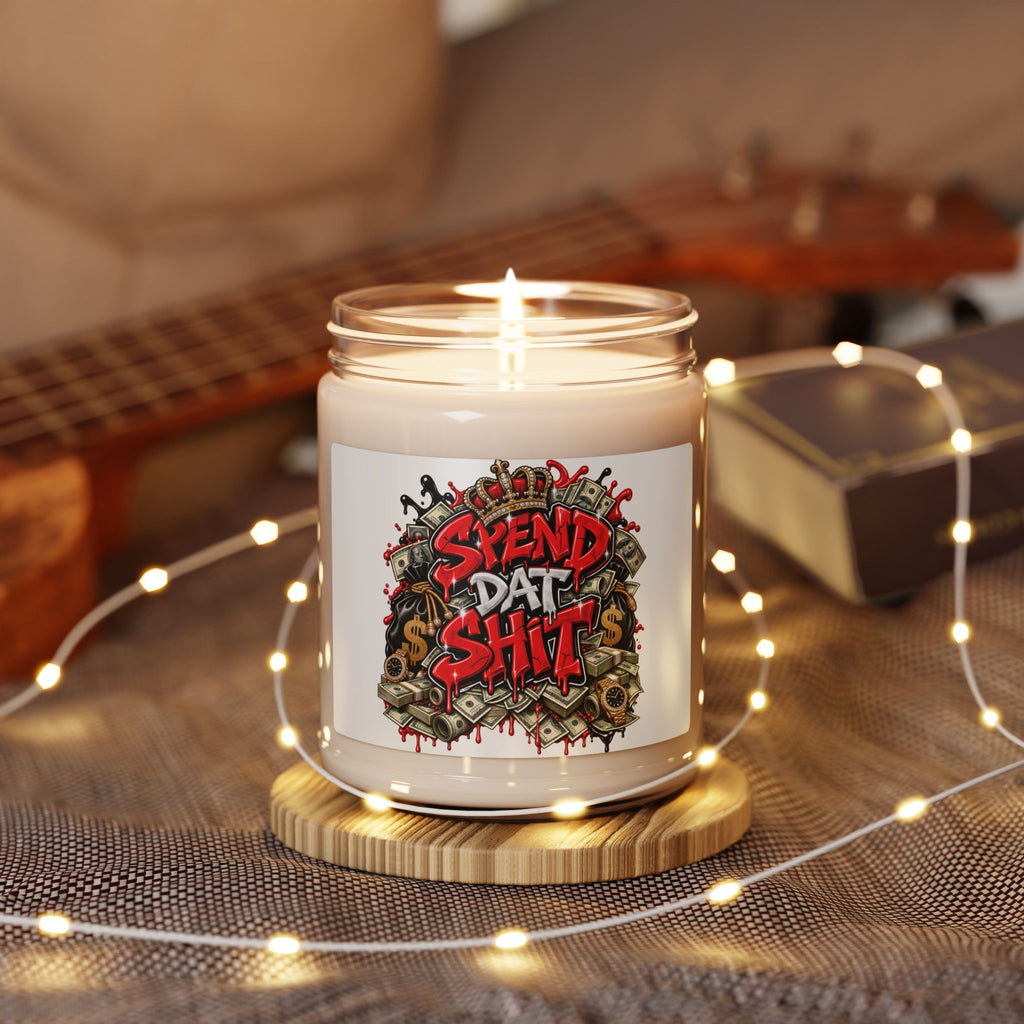 Spend Dat Shit Candle | 9oz Soy Jar, Graphic Graffiti Money Design