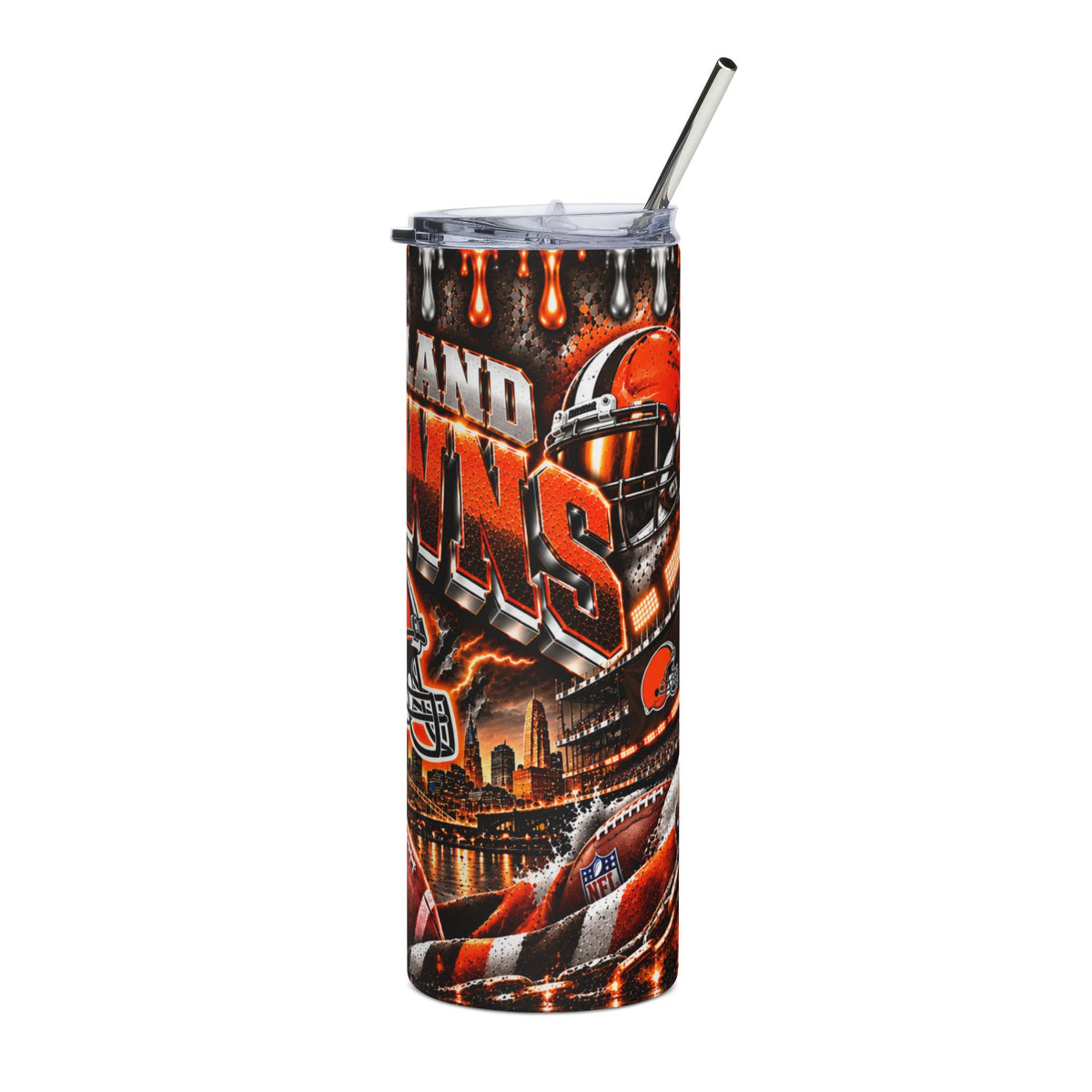 Cleveland Browns Helmet and Logo Tumbler | Stainless Steel Tumbler