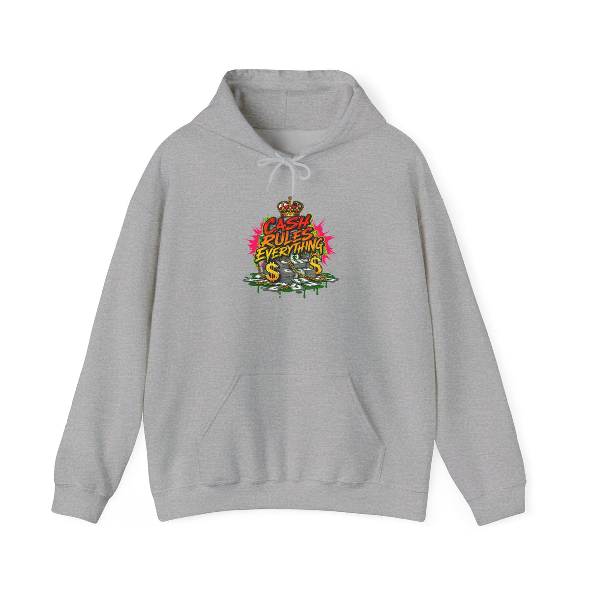Cash Rules Everything Around Me Hoodie | Graffiti Money Crown Streetwear