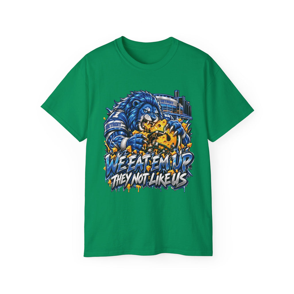 We eatem up They Not Like Us Detroit and Green Bay Rivialy T-Shirt | Lion Football Tee