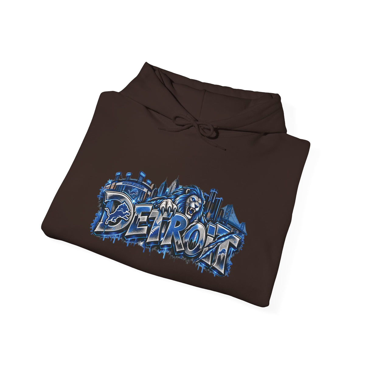 Detroit Graffiti Style Hoodie | City Skyline Street Art Pullover