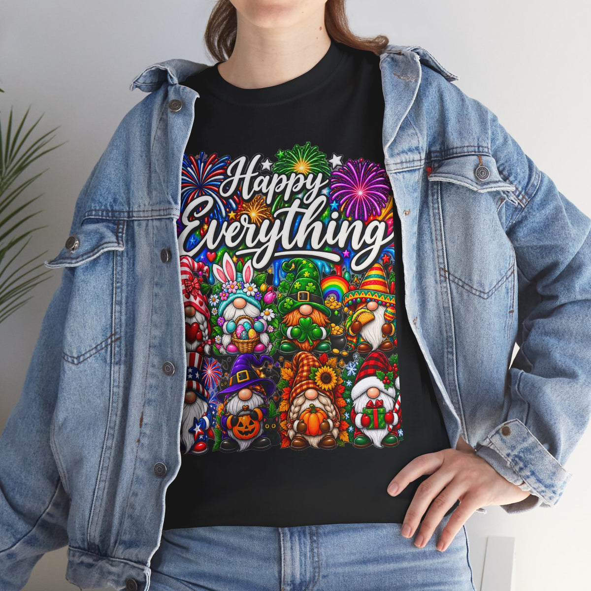 Happy Everything gnome collage T-Shirt | holiday fireworks spring summer celebration
